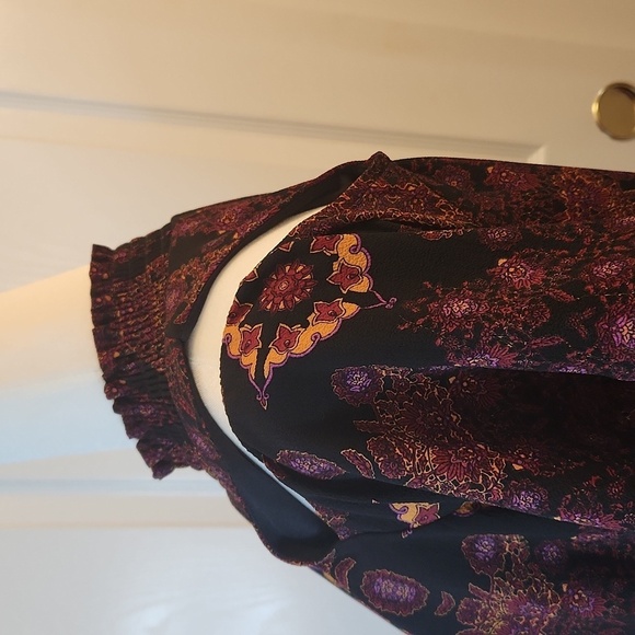 Signature Collection Boho Marrakesh Print Mock Neck Cold Shoulder Dress Size S - Picture 5 of 15